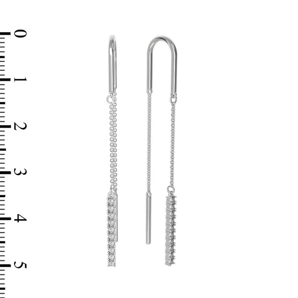 Серьги из белого золота c бриллиантами