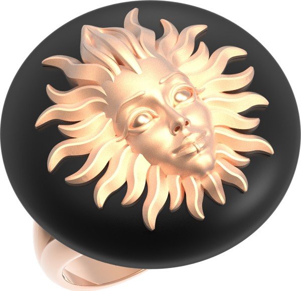 Кольцо из золота c ониксом