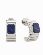 Серьги из белого золота c лазуритом