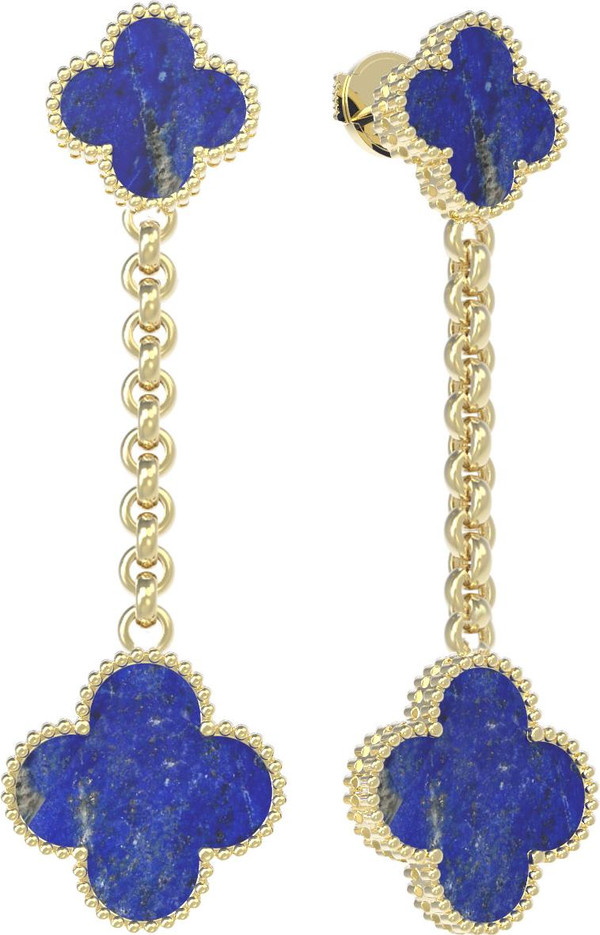 Серьги из лимонного золота c лазуритом