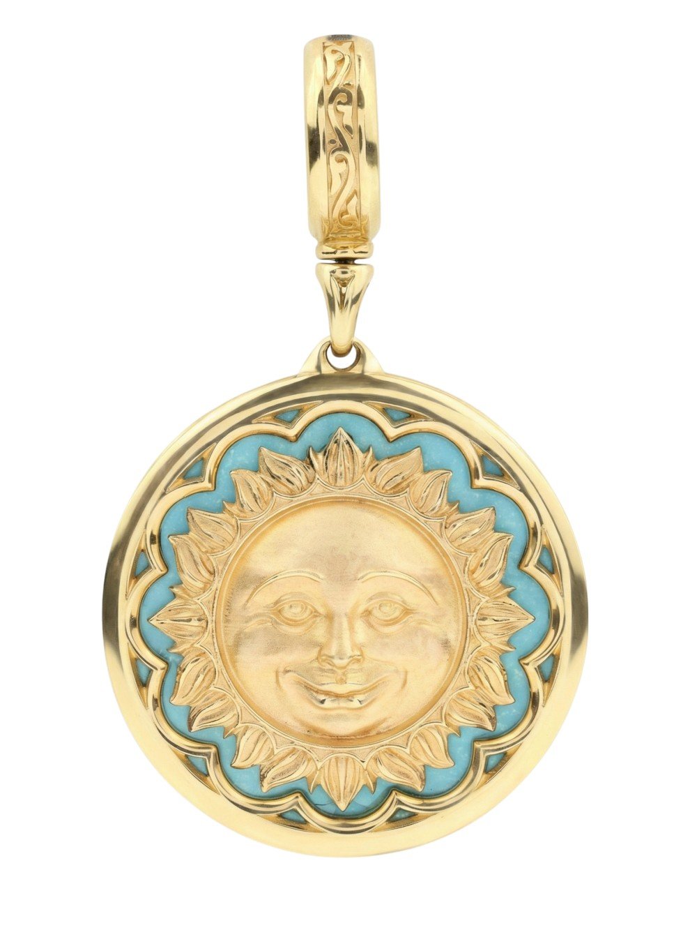 Подвеска из лимонного золота c бирюзой