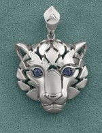 Подвеска из белого золота c сапфиром