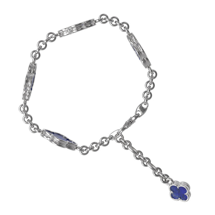 Браслет из белого золота c лазуритом