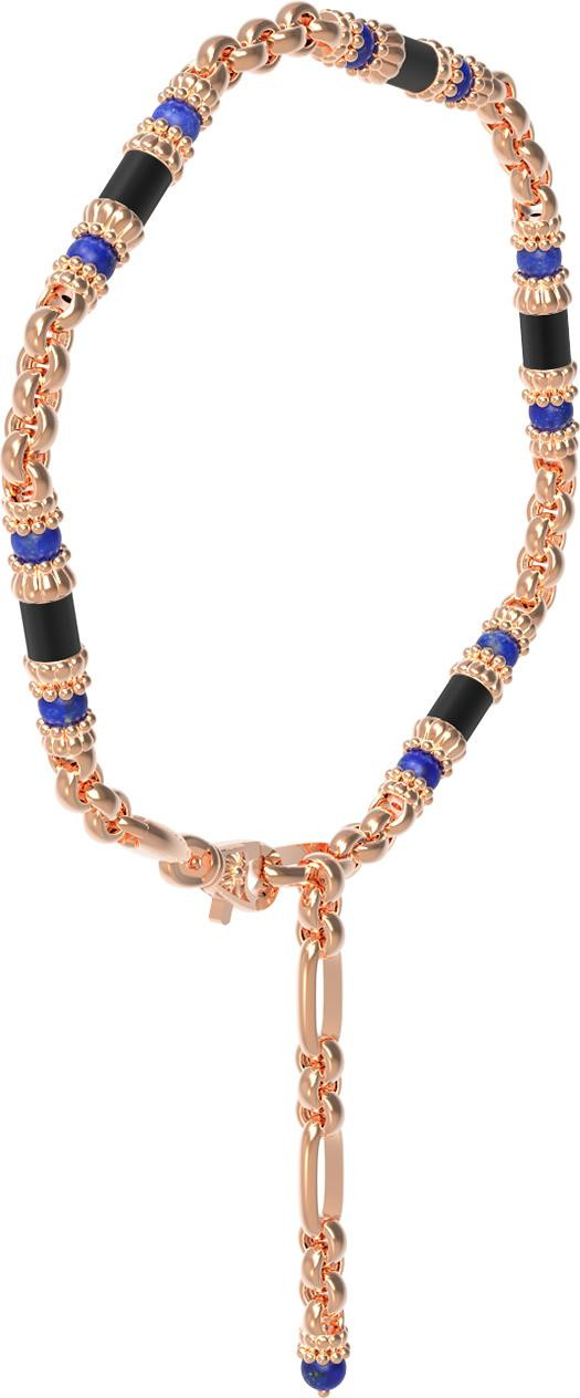 Браслет из золота c ониксом и лазуритом