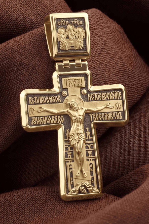 Крест из лимонного золота 585 пробы