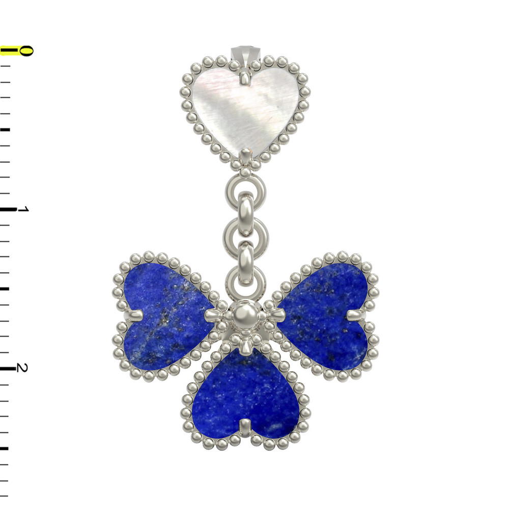 Подвеска из белого золота c лазуритом и перламутром
