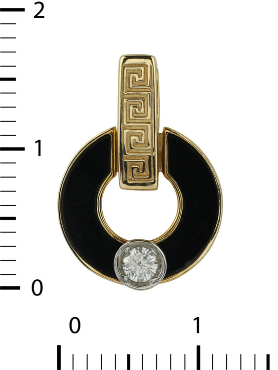 Подвеска из лимонного золота c бриллиантами и ониксом