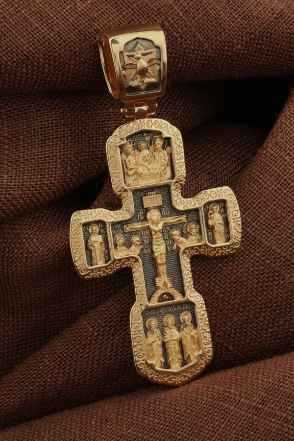 Крест из лимонного золота 585 пробы