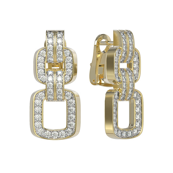 Серьги из лимонного золота c бриллиантами