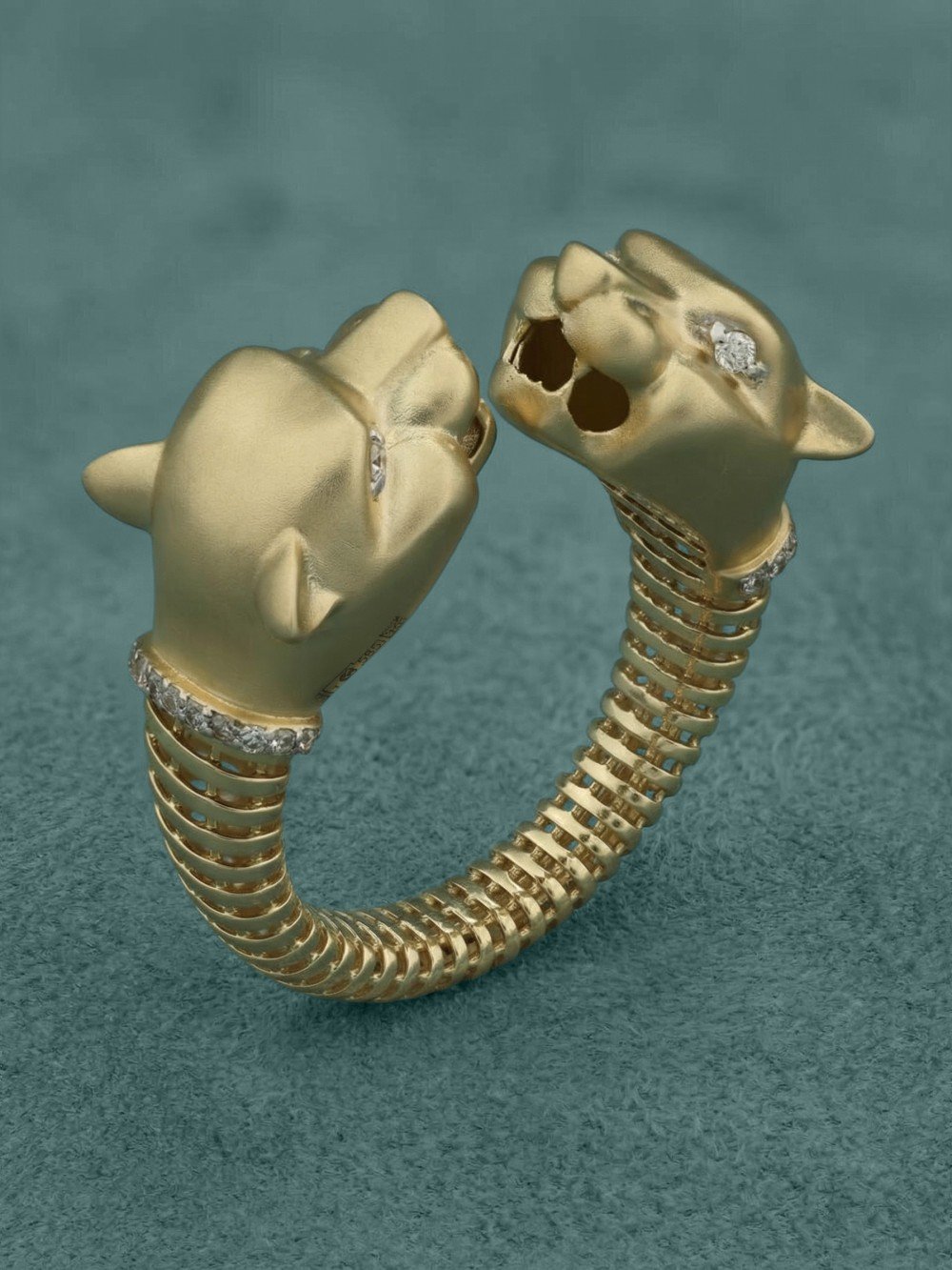 Кольцо из лимонного золота c бриллиантами