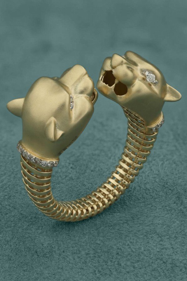 Кольцо из лимонного золота c бриллиантами