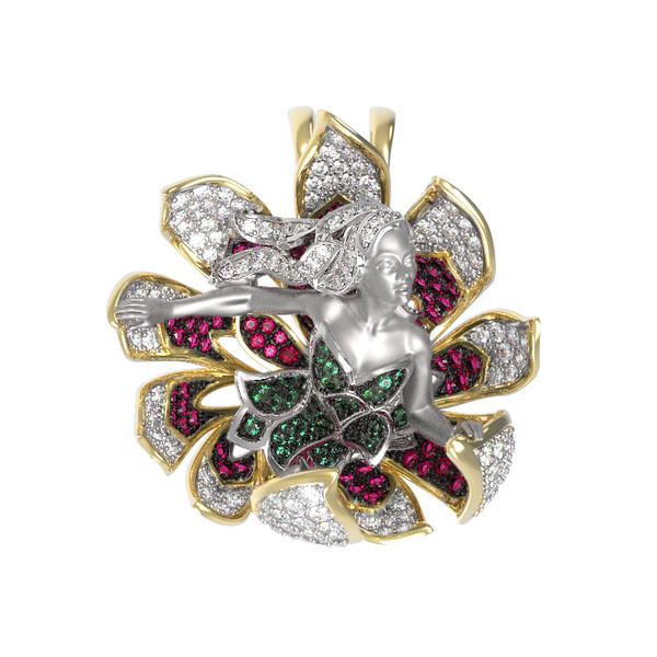 Подвеска из лимонного золота c фианитом