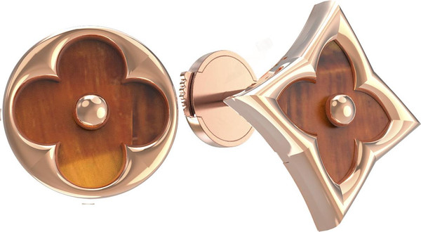 Серьги из золота c тигровым глазом