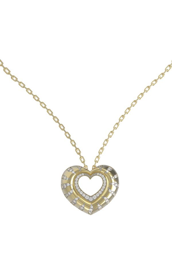 Колье из лимонного золота 585 пробы c бриллиантами